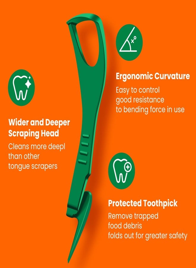 COCOBURI Tongue Scraper-Tongue Scraper for Adults-Disposable Tongue Scraper -Tongue Cleaner with Dental Picks-Fresh Breath-Includes Safe Fold- Back Tooth Pick-36 Counts - Image 4