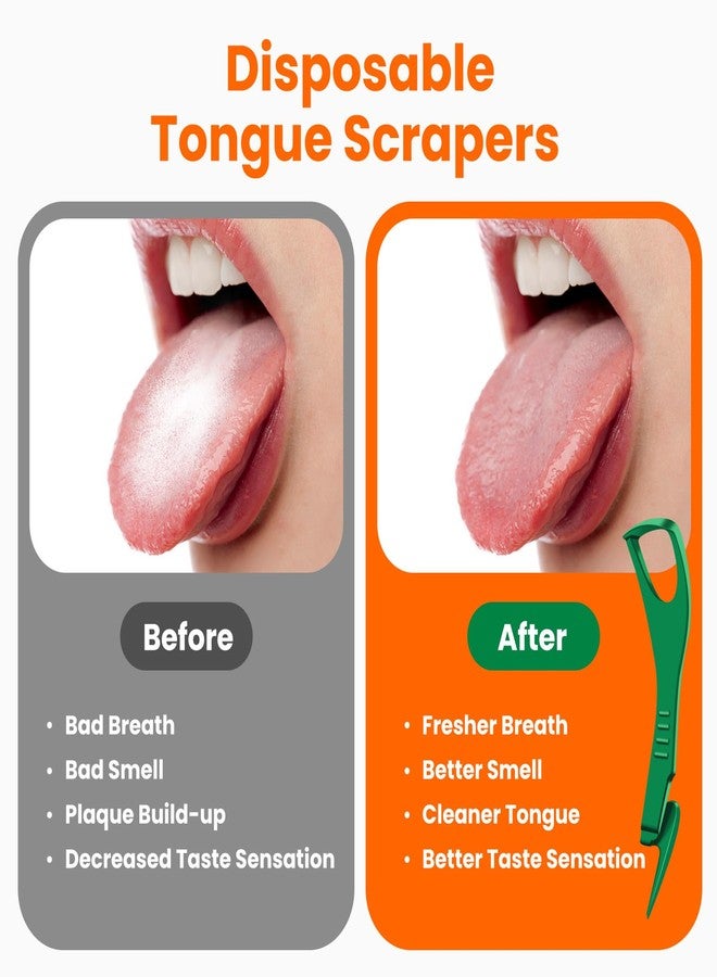 COCOBURI Tongue Scraper-Tongue Scraper for Adults-Disposable Tongue Scraper -Tongue Cleaner with Dental Picks-Fresh Breath-Includes Safe Fold- Back Tooth Pick-36 Counts - Image 3