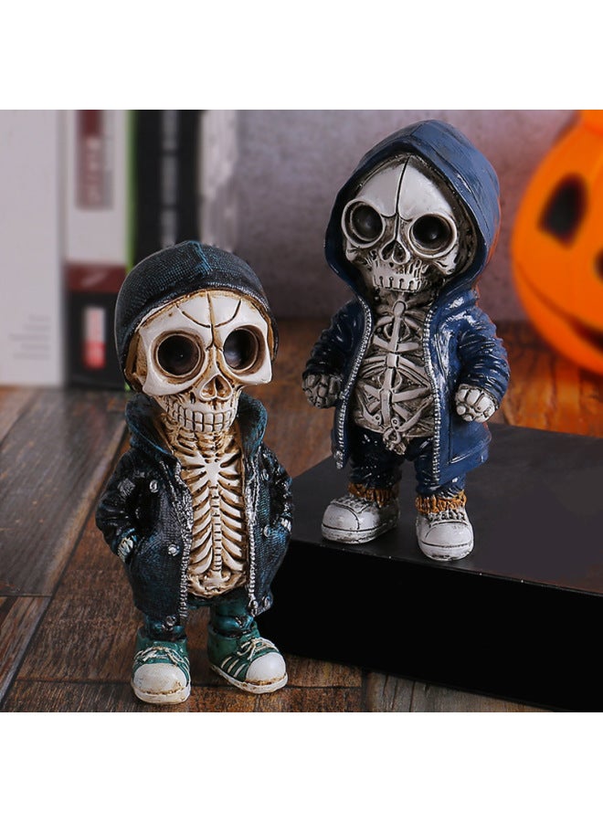 Skull Ornaments Fashion Creative Ornaments Ghost Festival Atmosphere Scene Layout Props-Color:Blue A - Image 5