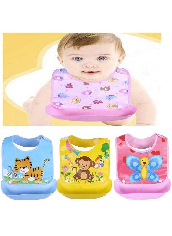 BabyGo Silicone Baby Detachable Waterproof Apron Bibs (Set Of 3)  - Image 2