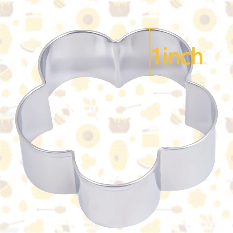 kukifun مجموعة قواطع بسكويت النحل 6 قطع من كوكيفون - أشكال النحل وخلية النحل ووعاء العسل وويني ذا بوه وزهور من الفولاذ المقاوم للصدأ لعمل البسكويت لحفلات النحل والمافن والسندويشات وكعكة الفوندان وزينة عيد الميلاد - Image 5