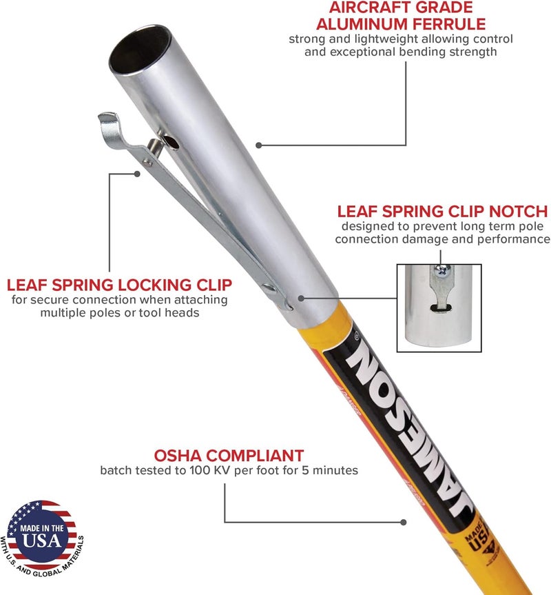 JAMESON FG-6-2PK FG-Series 6-Foot Fiberglass Extension Pole for Pole Saw or Pruner Head 2-Pack - Image 1
