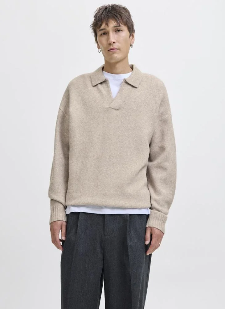 JACK & JONES Knit Neck Long Sleeve Sweater