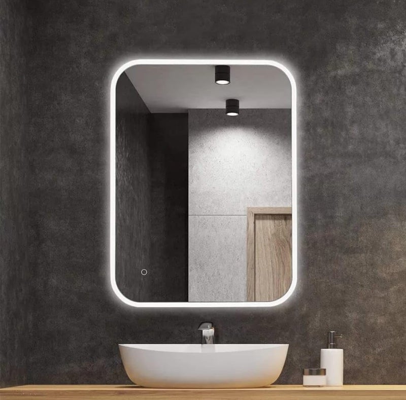 TINITALO Quality Glass Rectangular Wall Mount LED Mirror for Bathroom with Backlight, Imported Touch Sensor + Dimmer, White, Cool Day & Warm Light, 3 Brightness Adjustable LED - Image 5