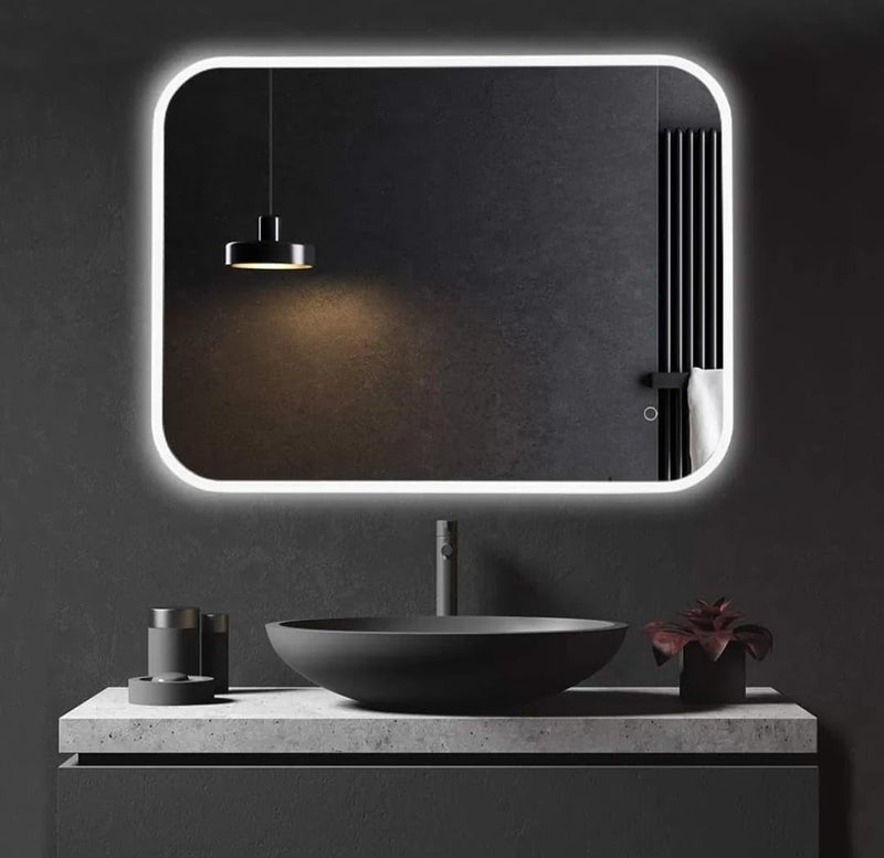 TINITALO Quality Glass Rectangular Wall Mount LED Mirror for Bathroom with Backlight, Imported Touch Sensor + Dimmer, White, Cool Day & Warm Light, 3 Brightness Adjustable LED - Image 2