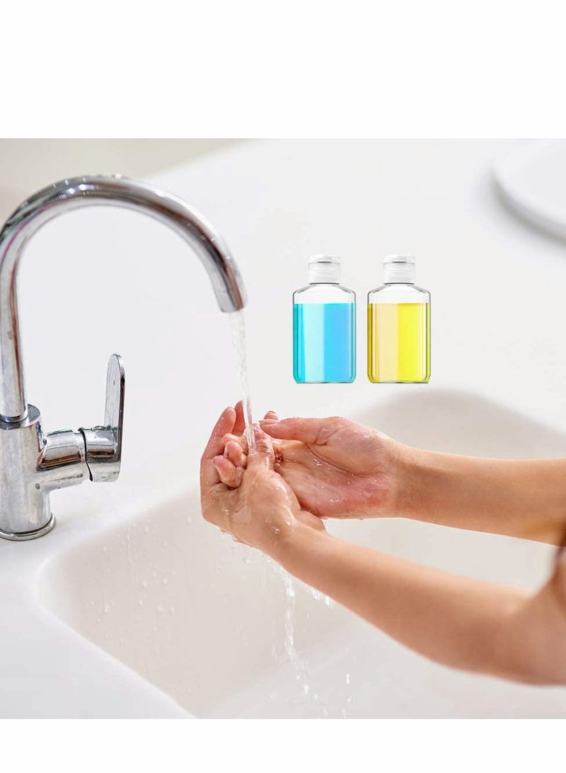 Excefore Travel Plastic Bottles, Clear with Flip Cap Portable Empty Hand Sanitizer, Refillable Reusable Bottles Squeezable Toiletry, Cosmetic for Home Outside Use (30PCS, 60ML) - Image 2