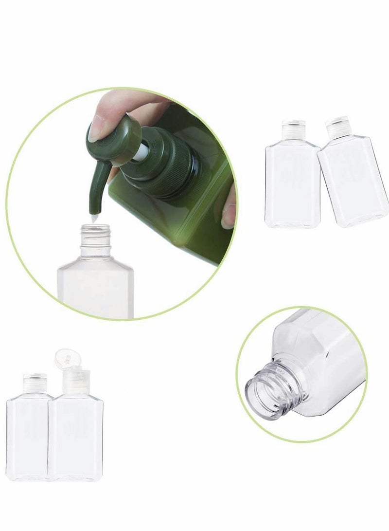 Excefore Travel Plastic Bottles, Clear with Flip Cap Portable Empty Hand Sanitizer, Refillable Reusable Bottles Squeezable Toiletry, Cosmetic for Home Outside Use (30PCS, 60ML) - Image 5