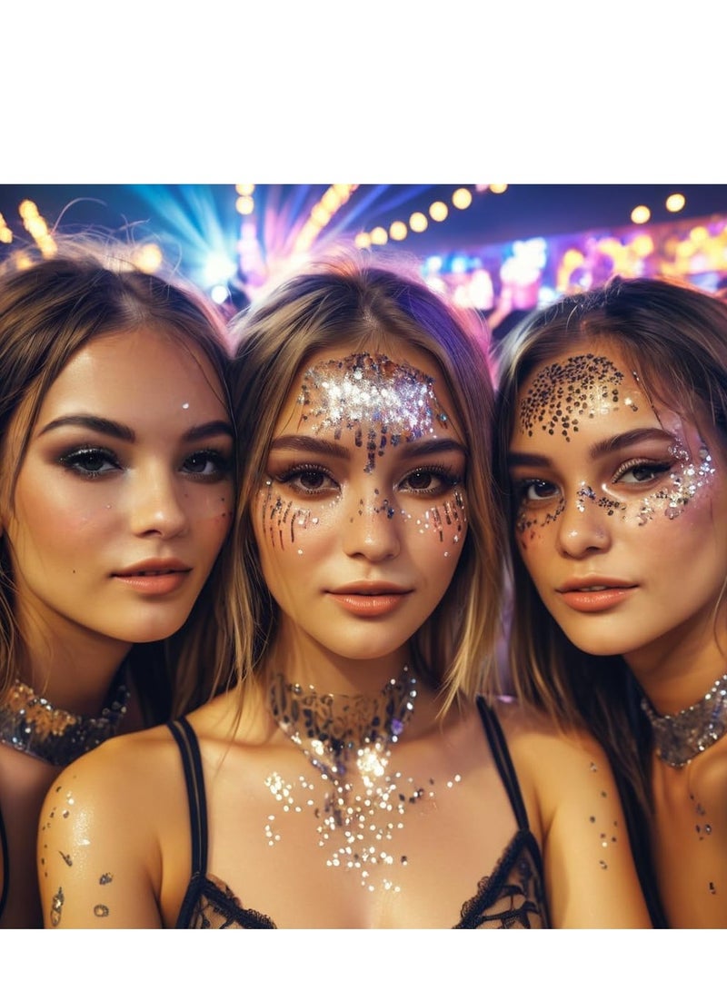 Silver Body Glitter Stick - Waterproof Face & Hair Glitter Gel for Festivals, Rave & Pride | Holographic Mermaid Chunky Glitter Makeup | Sparkling Sequin Face Paint for Women & Kids - Image 4