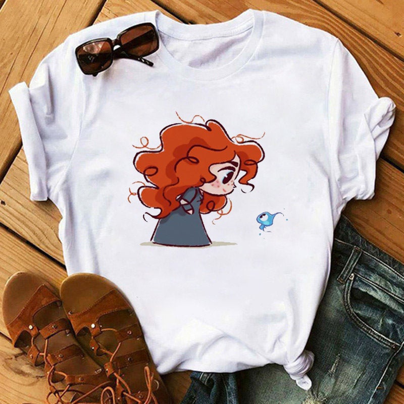 Cross-border supply T-shirt printed T-shirt women's short-sleeved women's clothing - Image 1
