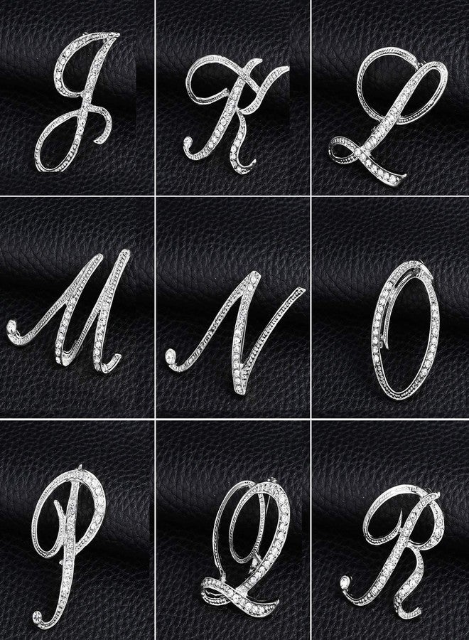 ETHOON Letter Brooch Pins Initial Personalized Crystal Rhinestone Brooches Letter Crafts Ornaments Gifts for Christmas Stocking Silvery R - Image 4