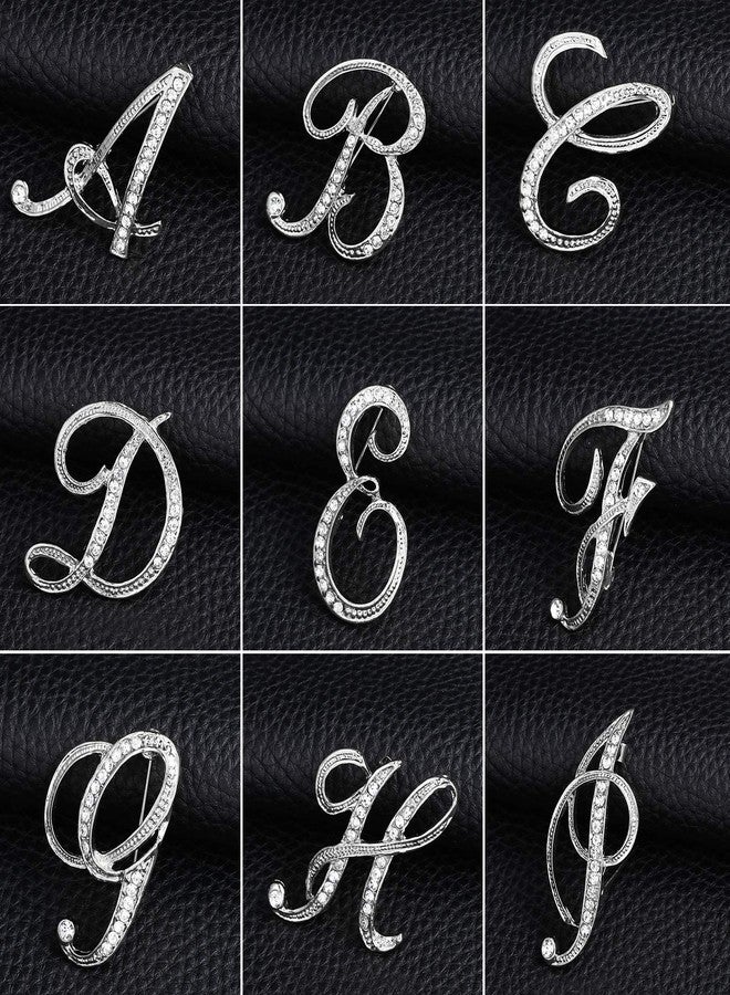 ETHOON Letter Brooch Pins Initial Personalized Crystal Rhinestone Brooches Letter Crafts Ornaments Gifts for Christmas Stocking Silvery R - Image 3