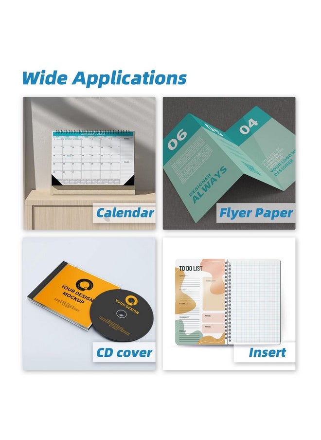 Uinkit 100 Sheets Brochure Paper Glossy Double Sided 8.5X11 Inkjet 37Lb 140Gsm Dye Ink Thin Photo Picture Flyer Calendar Magazine Cd Cover Letter  - Image 2