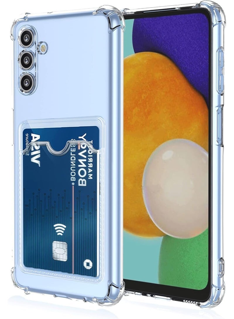 (Samsung Galaxy A15) Case Compatible with Samsung Galaxy A15 with Card Holder Slim Soft TPU Bumper Anti-Scratch Shockproof Protective Cover