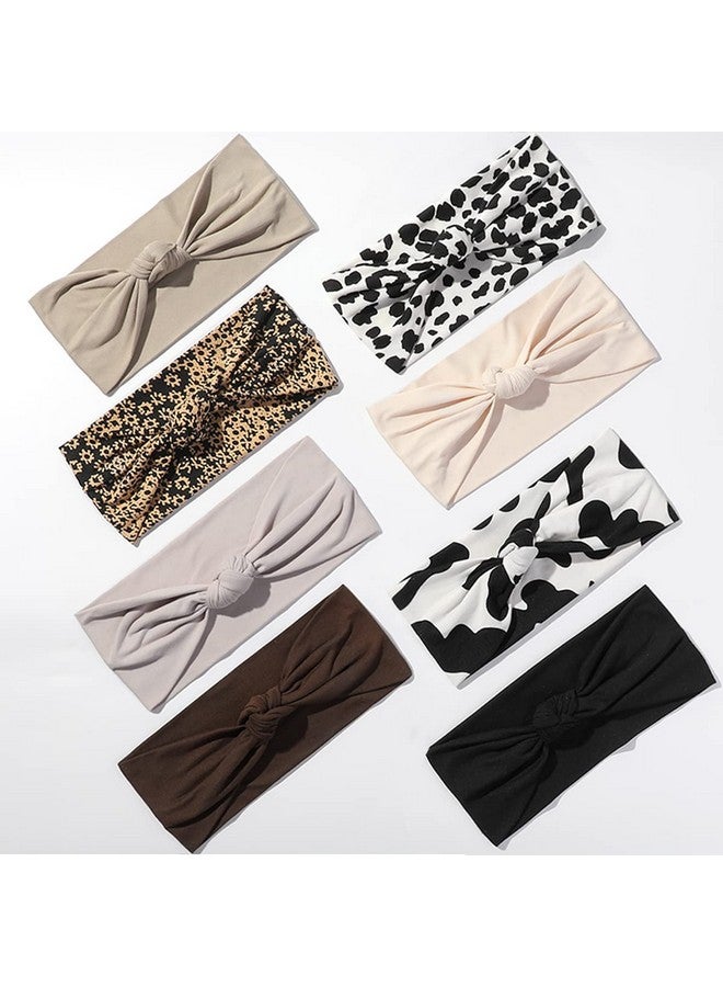 Vercret 8 Pack Headbands For Women Non Slip Boho Wide Hair Bands Yoga Workout Running Sport Elastic Twist Knot Headband For Girls - Image 2