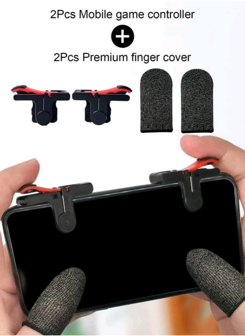 Generic 2Pcs Mobile Phone Gaming Trigger Gamepad PUBG Button Handle for L1R1 Shooter Controller Keypads Grip for iPhone Android Phone  - Image 1