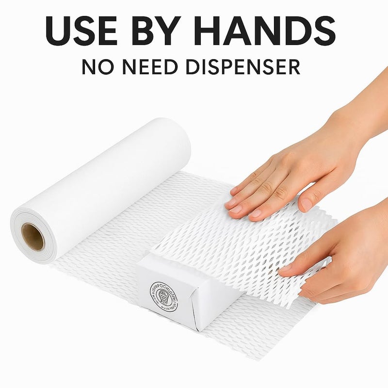 JPPL Paper Honeycomb Roll, 16m Expandable Hex, 16 Inch x 10 Meter, Eco-Friendly Plastic Alternative, Packaging & Shipping Supplies (390mm / 16 inch x10 meter) (White) - Image 2