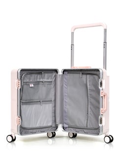 MORANO Morano Modern Women Carry-on Aluminum Frame Polycarbonate Luggage with Four Universal Wheels and Combination Lock (Pink) Size: 35 CM X 24 CM X 55 CM  - Image 5