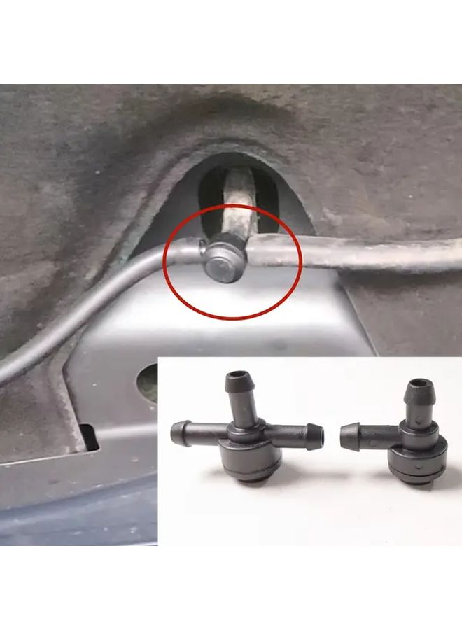 2pcs Black Plastic Windshield Washer Nozzle Check Valve Leak Proof Easy Install - Image 5
