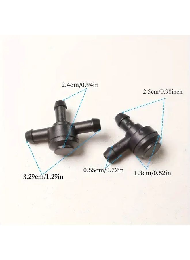 2pcs Black Plastic Windshield Washer Nozzle Check Valve Leak Proof Easy Install - Image 2