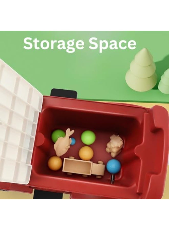 turtees Kids Ride-On Toy Train for Toddlers with Storage Space & Smooth Wheels | Push Car for Boys & Girls | Indoor & Outdoor Ride On Toy | Durable Plastic Baby Ride On (Brown) - Image 2