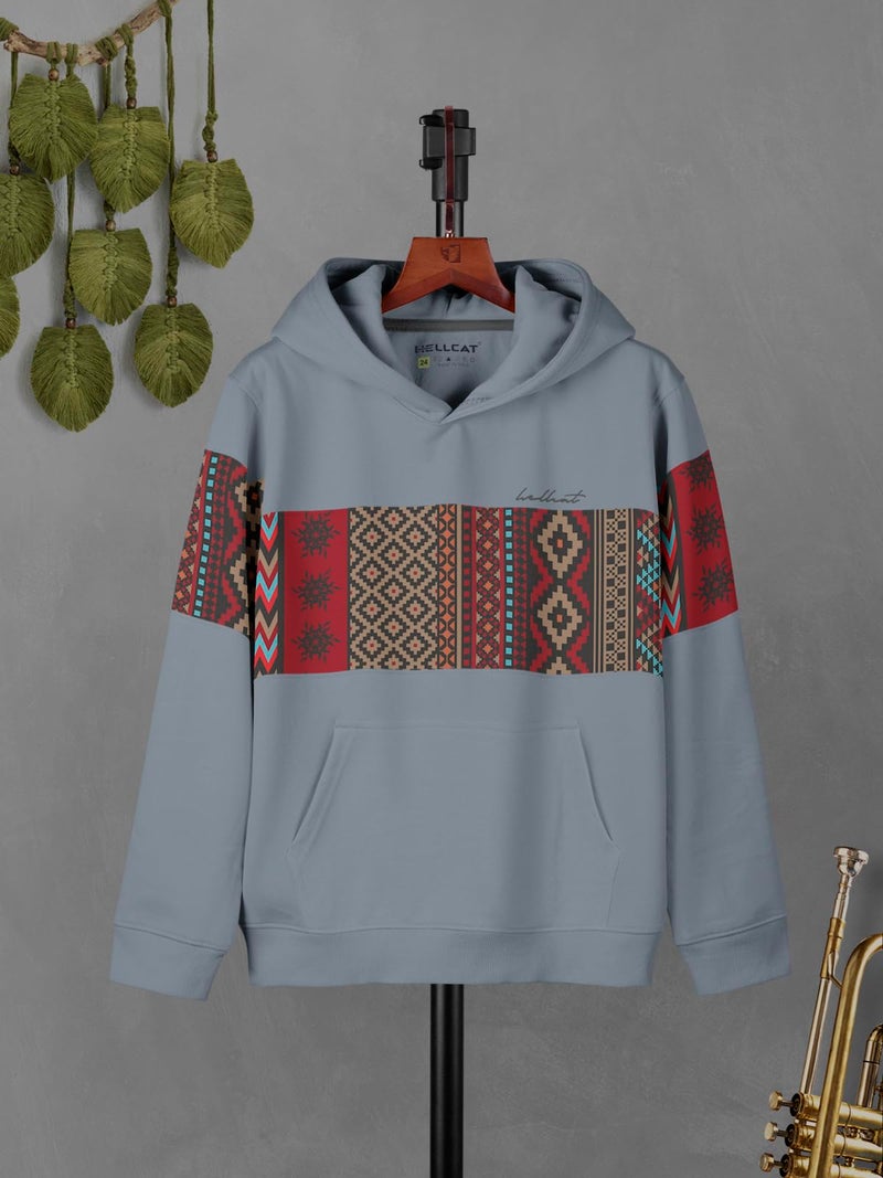 HELLCAT Printed Cotton Blend Hoodie Sweatshirt for Boys - Pack of 2 Bluish Grey/Navy Blue 9-10 Years - Image 4