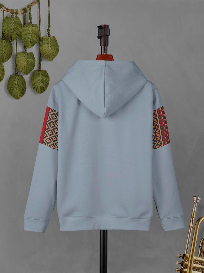 HELLCAT Printed Cotton Blend Hoodie Sweatshirt for Boys - Pack of 2 Bluish Grey/Navy Blue 9-10 Years - Image 5
