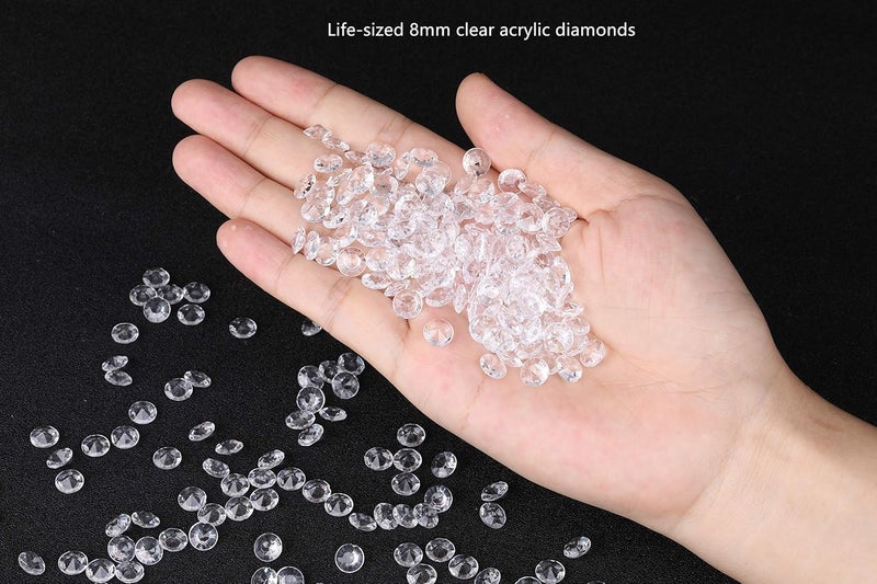 Angzhia 2000 pcs/Pack Wedding Table Scatter Confetti Crystals Acrylic Diamonds 8 mm Rhinestones for Wedding, Bridal Shower, Vase Beads Decorations (8mm, Champagne) - Image 2