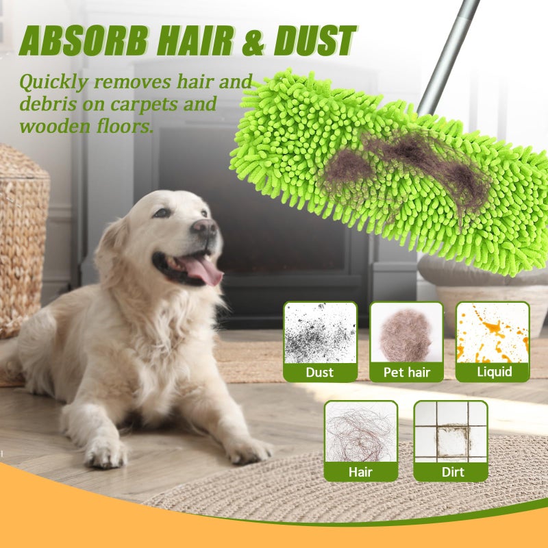 SureOBliss 4PCS XL Dust Mop Pads Compatible with Swiffer XL Sweeper,X-Large Reusable Dry Sweeping Cloths for Swiffer,XL Wet Pads Refills & XL Washable Wet Mopping Cloths for Hardwood Floor/Tile/Marble Cleaning - Image 5