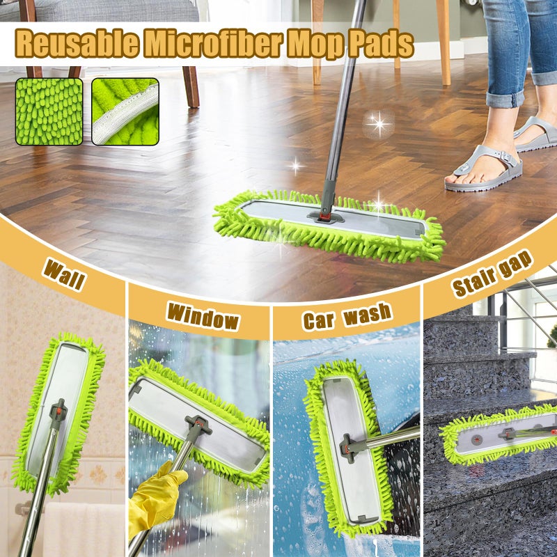 SureOBliss 4PCS XL Dust Mop Pads Compatible with Swiffer XL Sweeper,X-Large Reusable Dry Sweeping Cloths for Swiffer,XL Wet Pads Refills & XL Washable Wet Mopping Cloths for Hardwood Floor/Tile/Marble Cleaning - Image 4