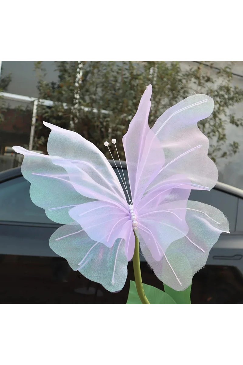 فراشة أرجوانية كبيرة الحجم 50 سم، ثلاثية الأبعاد، لتزيين حفلات الزفاف والمهرجانات الخارجية، مجوفة، معلقة بشكل كبير