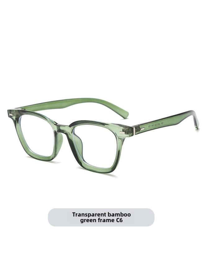 New Square Frame Plain Fashion Tr Anti-blue Light Glasses 50 Myopia Frame Net Red Glasses Men And Women Same Style