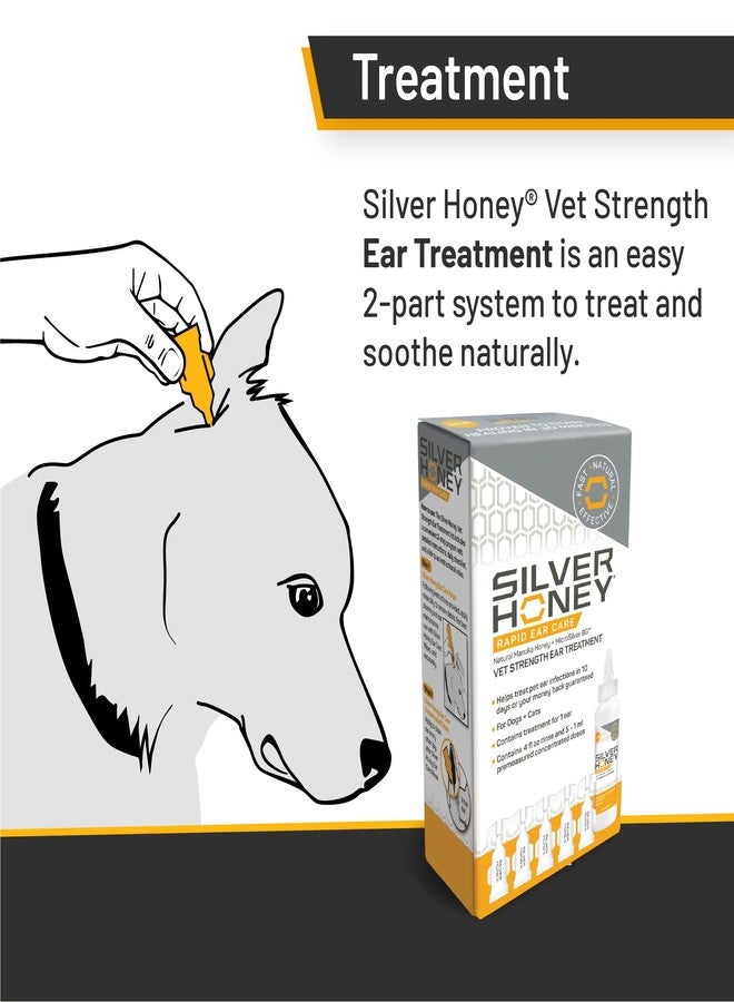 Absorbine Silver Honey Rapid Ear Care Vet Strength Ear Cleaner + Infection Treatment, 10-Day Regimen for 1 Ear, Safe for Dogs & Cats, Medical Grade Manuka Honey & MicroSilver BG - Image 2