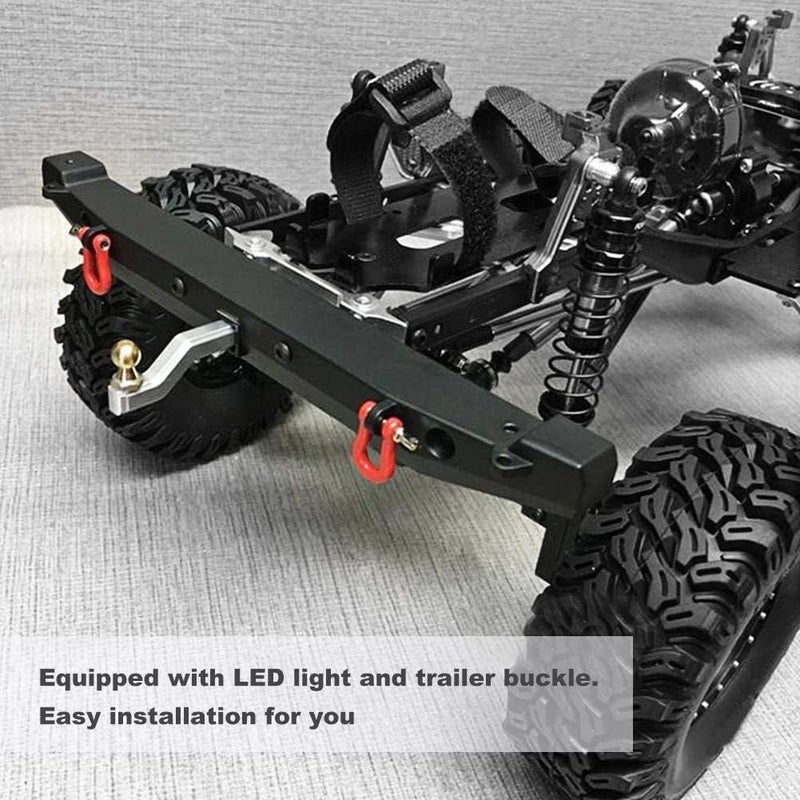 كلاراكو مصد خلفي معدني لسيارة تحكم عن بعد، مزود بإضاءة LED/وصلة جر مقطورة لسيارة SCX10 90046/Traxxas TRX-4، ملحقات لتحديث وتطوير سيارات الزحف المحورية التي تعمل بالتحكم عن بعد بمقياس 1/10، مصد خلفي لسيارة محاكاة التسلق - Image 2