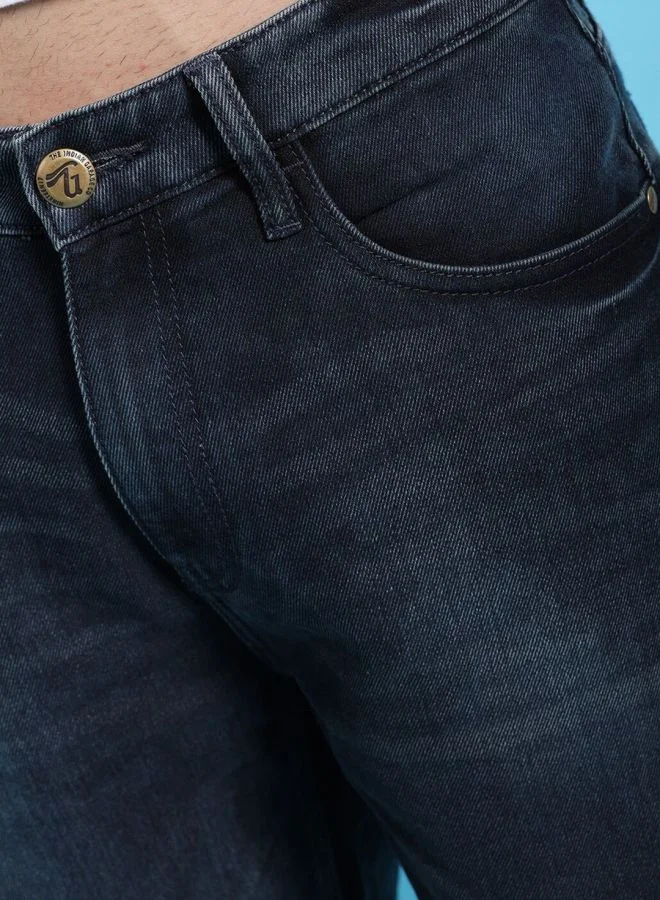 The Indian Garage Co Men Baggy Solid Mid-Rise Stretchable Jeans