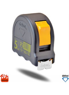 DEKOR Decorative Tape Measure Steel Meter Soft Black 5 m x 25 mm  - Image 1