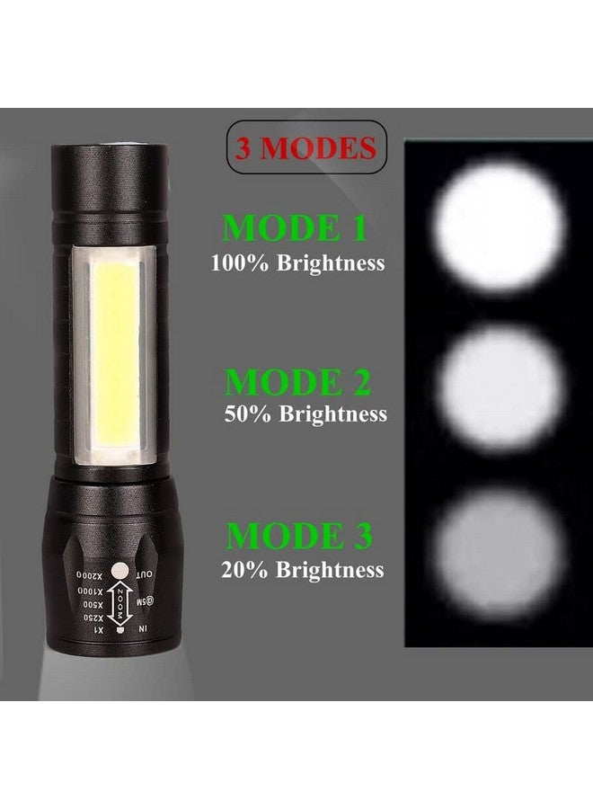 Care4 رعاية 4 مصباح يدوي LED عالي الجودة مع ضوء COB مصباح LED صغير مقاوم للماء محمول مصباح LED XPE COB قابل للشحن عبر USB 3 أوضاع مصباح ضوء مع مشبك قلم وحبل تعليق حجم صغير باللون الأسود - Image 2