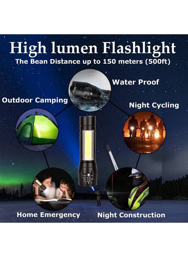 Care4 رعاية 4 مصباح يدوي LED عالي الجودة مع ضوء COB مصباح LED صغير مقاوم للماء محمول مصباح LED XPE COB قابل للشحن عبر USB 3 أوضاع مصباح ضوء مع مشبك قلم وحبل تعليق حجم صغير باللون الأسود - Image 4