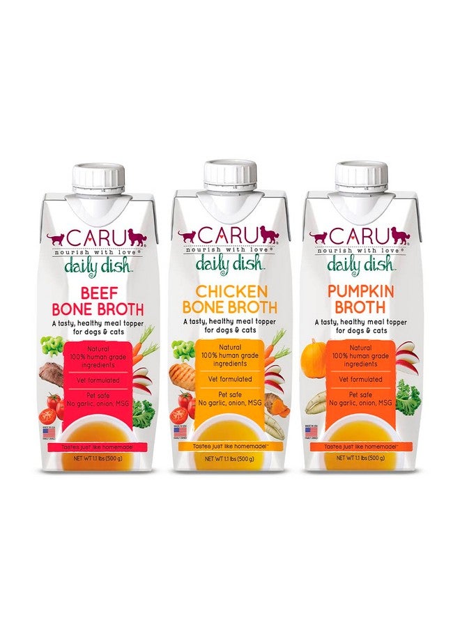 كارو طبق كارو اليومي من مرق لحم البقر والدجاج واليقطين، عبوة متنوعة 17.6 أونصة (عبوة من 3 قطع) - Image 1