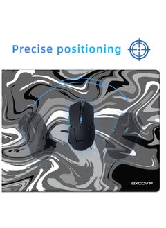 excovip Large Gaming Mouse Pad Anti-Skid Mousepad Large Keyboard Mouse Pad Desk Mat with Stitched Edges 700x300mm Grey and Black  - Image 3