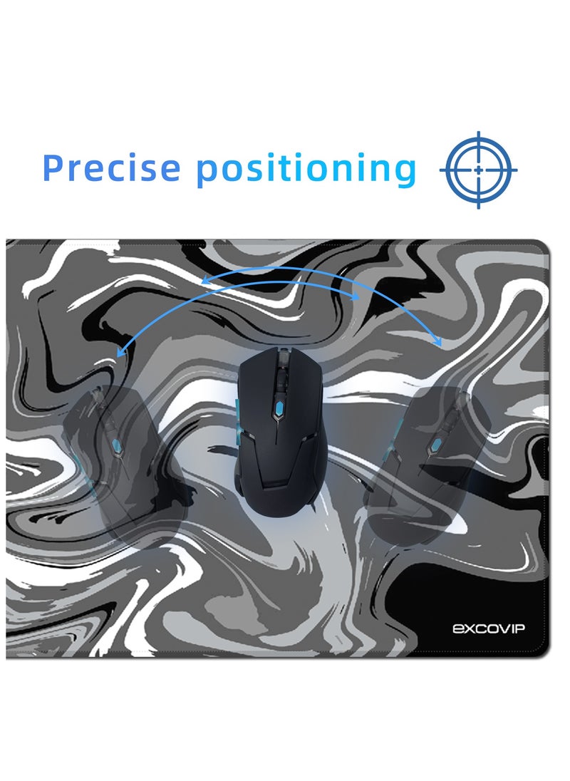 excovip - Large Gaming Mouse Pad Anti-Skid Mousepad Large Keyboard Mouse Pad Desk Mat with Stitched Edges 700x300mm Grey and Black - Image 1