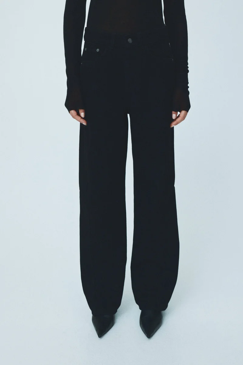 اتش اند ام بنطلون جينز واسع الساق