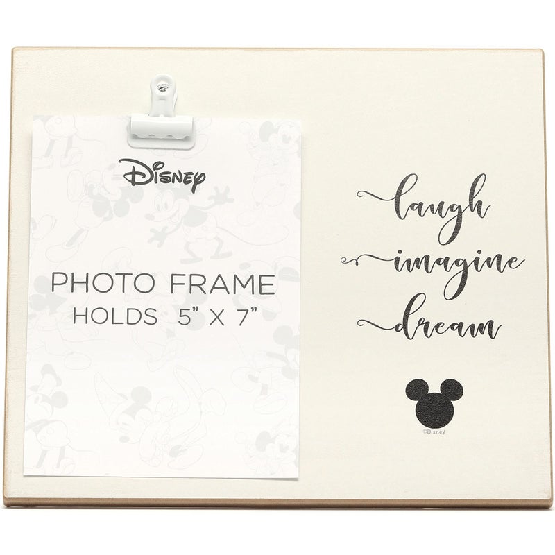 Open Road Brands Open Road Brands Disney Mickey Mouse Laugh Imagine Dream Wood Photo Clip Frame for 5x7 Picture  Cute Mickey Mouse Decoration 