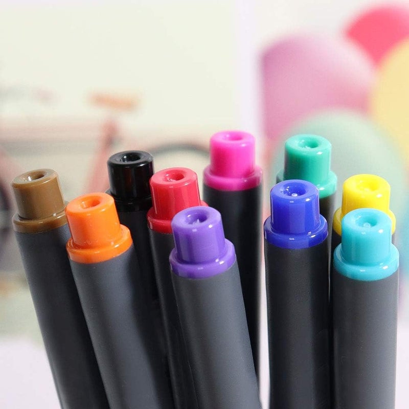 SIPA مجموعة أقلام فايلاينر الملونة 0.38 مم رؤوس ألياف بألوان متنوعة عبوة من 10 - Image 5