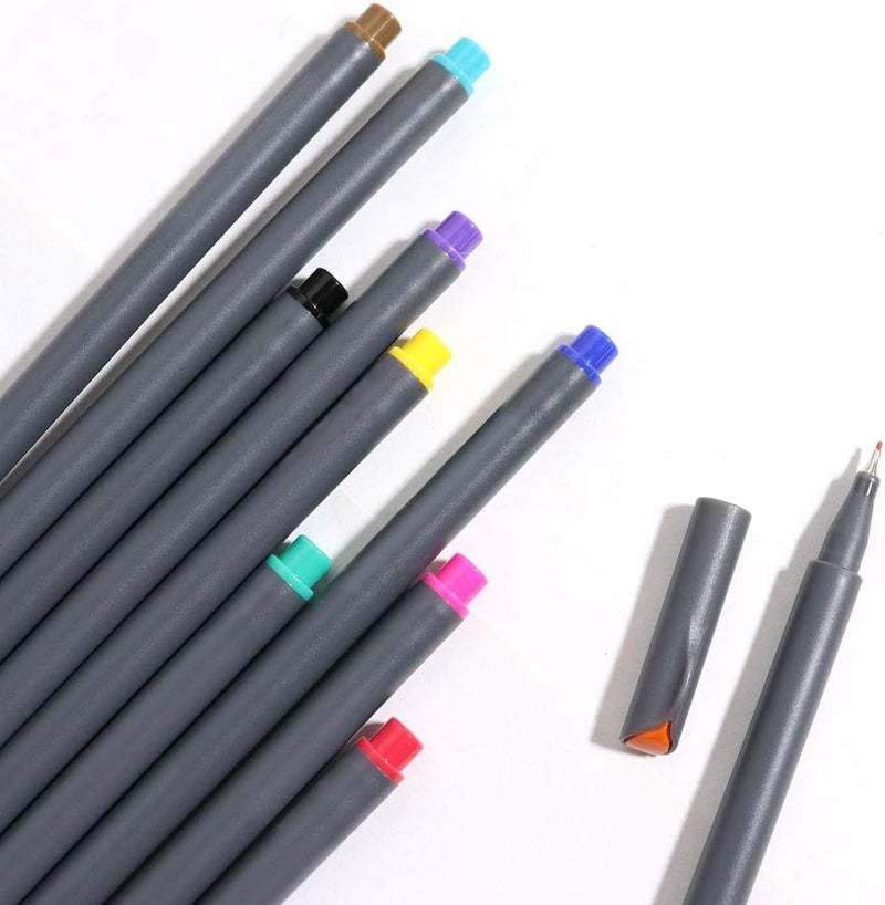 SIPA مجموعة أقلام فايلاينر الملونة 0.38 مم رؤوس ألياف بألوان متنوعة عبوة من 10 - Image 3