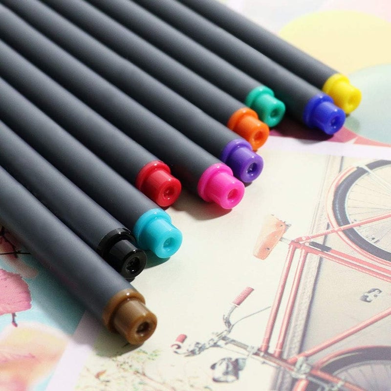 SIPA مجموعة أقلام فايلاينر الملونة 0.38 مم رؤوس ألياف بألوان متنوعة عبوة من 10 - Image 4