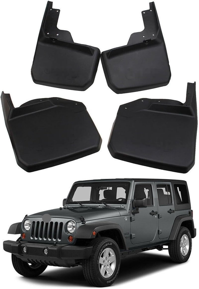 QASULER Front and Rear Mudguards for Jeep Wrangler JK - Image 1