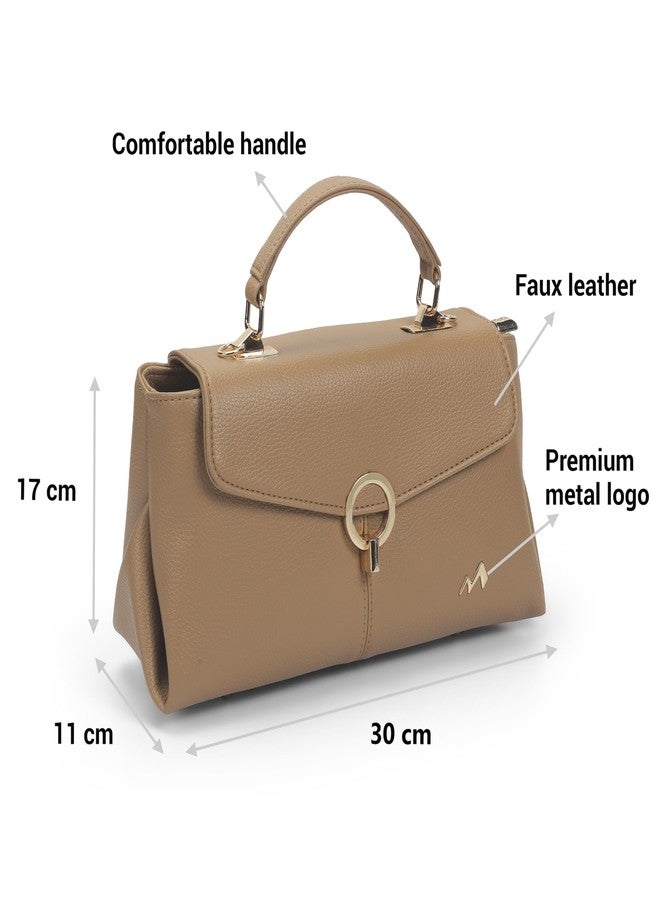 Metro Women Beige Casual PU Soft Body Lock closure Solid Sling Bag with 2 Pocket and 2 compartments(66-796) - Image 3