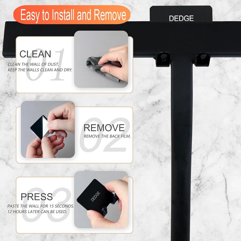 DEDGE Shower Squeegee Window Glass Wiper Scraper Cleaner with Silicone Blade for Bathroom/Kitchen/Car Glass/Mirror/Door 11-Inch (with Hook) - Image 3
