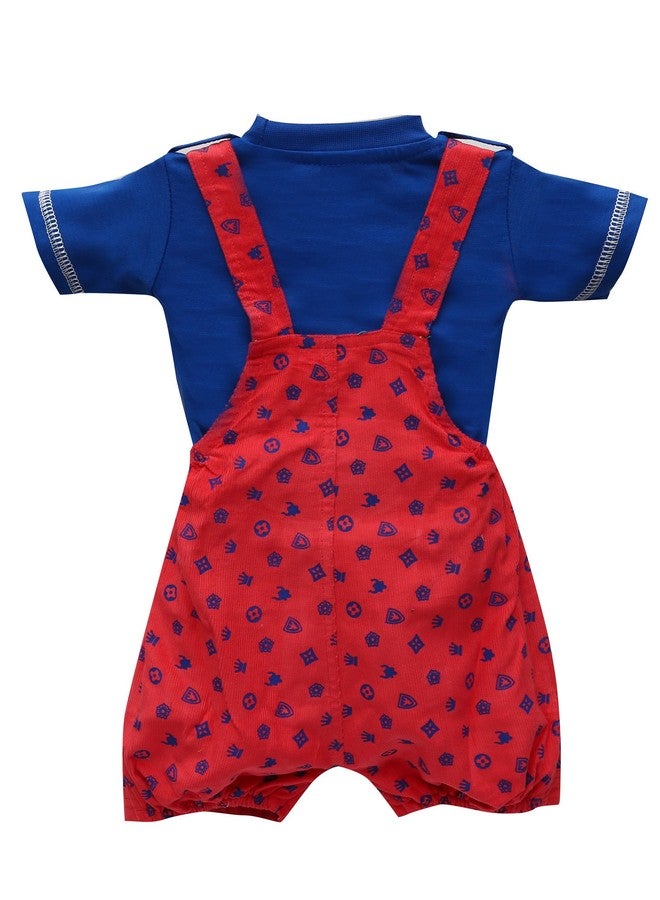 Balloons Unisex Baby Romper Cotton-Dungaree Set (red, 0-6 Months) - Image 2