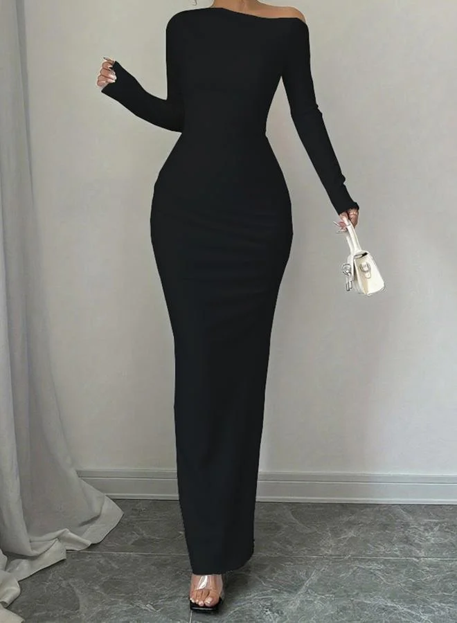 تايك تو فستان طويل سادة ضيق